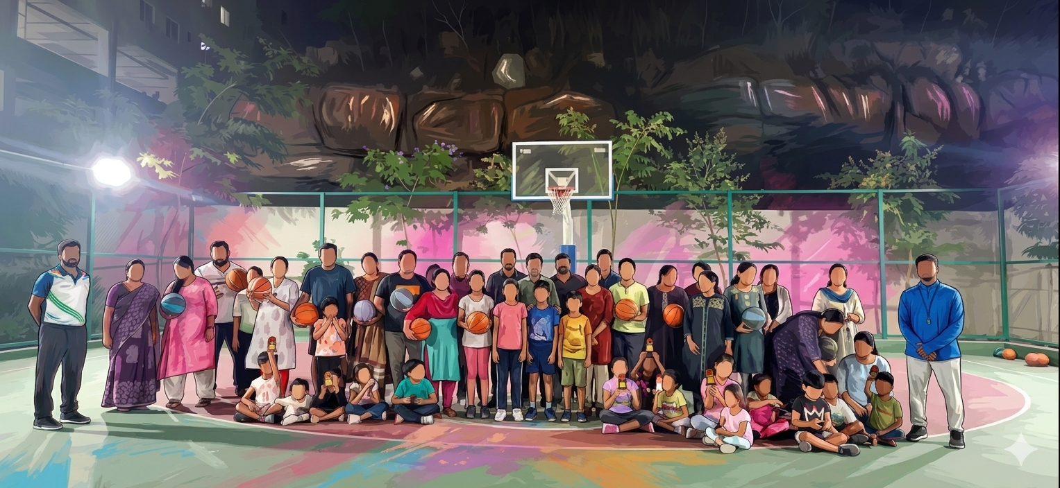 Rulers Basketball Academy team on court